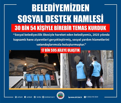 SİİRT BELEDİYESİNDEN SOSYAL DESTEK HAMLESİ